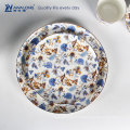 Elegancia, azul, porcelana, dinnerware, té, desierto, placa